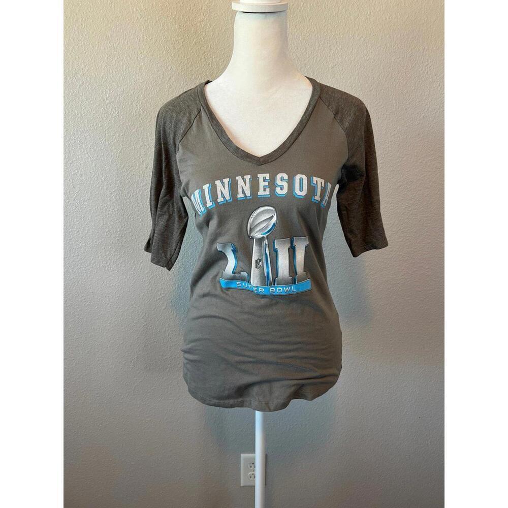 NFL Team Apparel Minnesota Vikings Superbowl TShirt Beige Size Large *Flaw